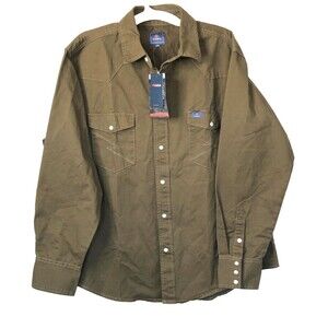 Men's Hisea Western Long Sleeve Denim Snap Closure Rugged XXL